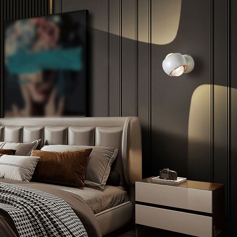 Modern Simple Aluminum Wall Light Circle Shape Rotatable Wall Lamp for Living Room