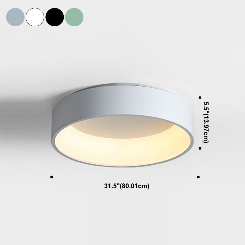 Plafonnier LED de forme ronde macaron moderne en aluminium 1 lumière encastré pour le salon