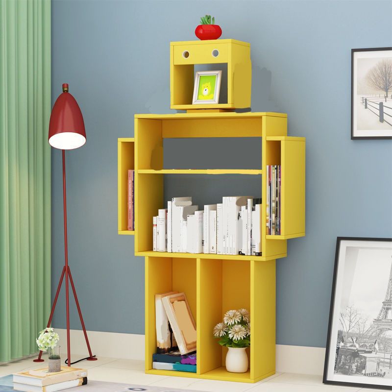 Engineered Wood Bookcase Contemporary Open Bookcase 6 Shelves