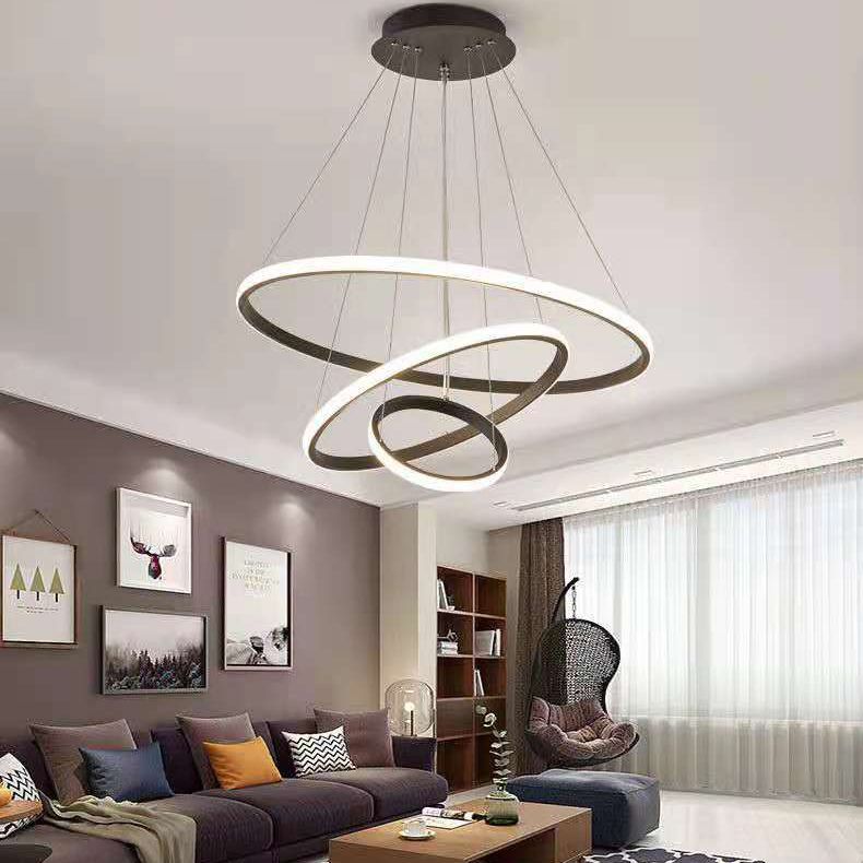 Modern Dining Room Lighting multipli lampadario lampadario rotondo in metallo lampadario