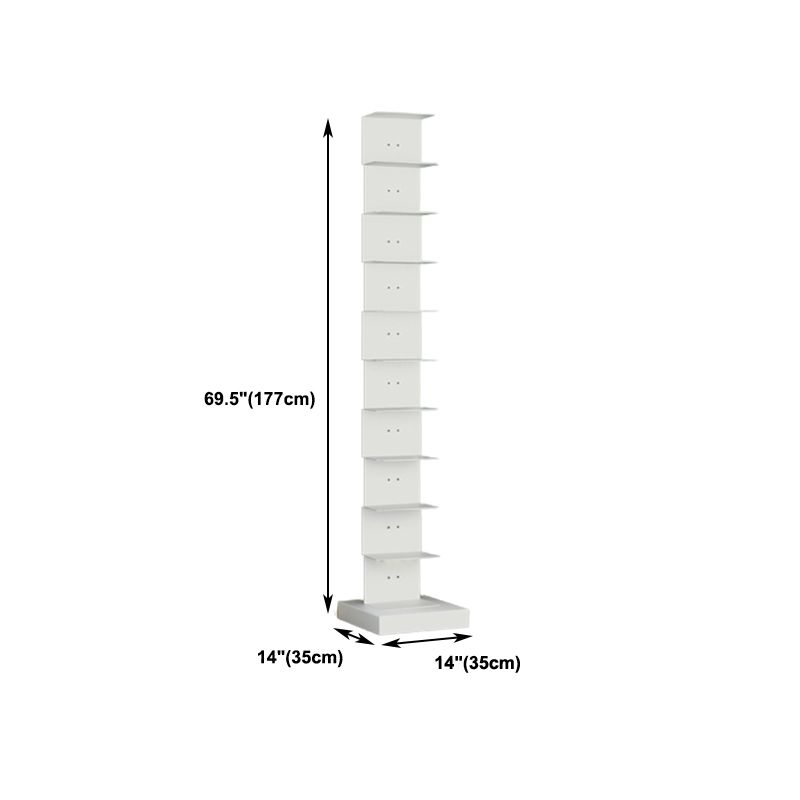 Modern Steel Bookcase, White, Geometric Bookshelf for Any Room