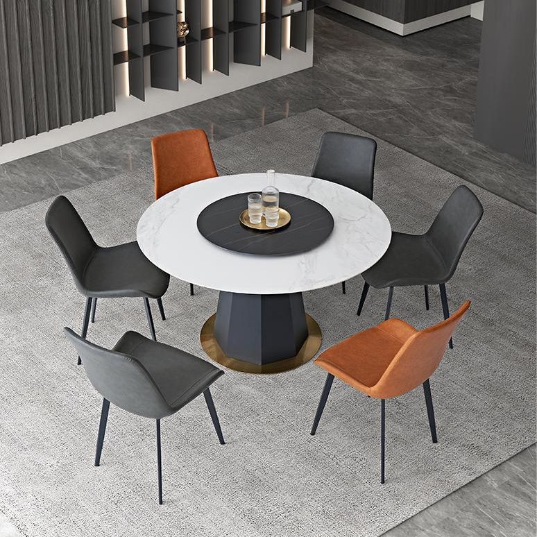 Industrial Upholstered Armless Chair Kitchen Parsons Faux Leather Side Chair