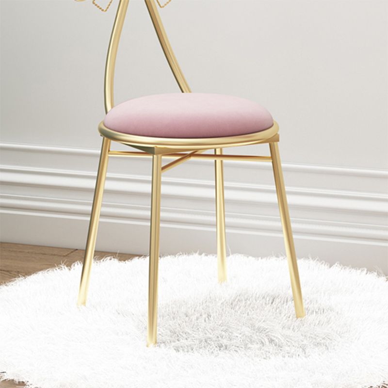 Upholstered Dining Chair Glam Style Open Back Dining Room Chair for Indoor
