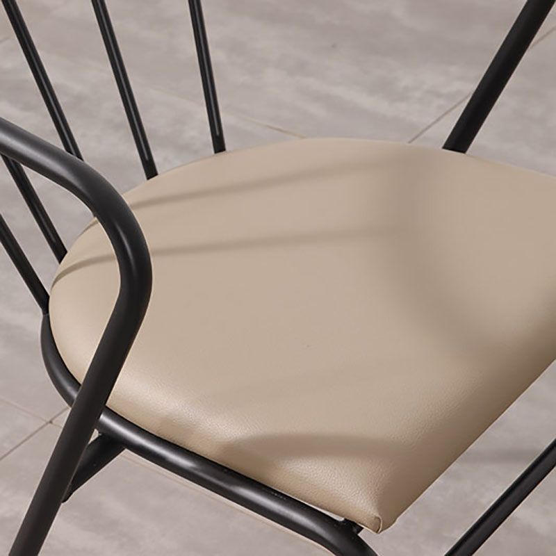 Contemporary Chairs Dining Arm Windsor Back Side Chairs with Metal Legs for Kitchen