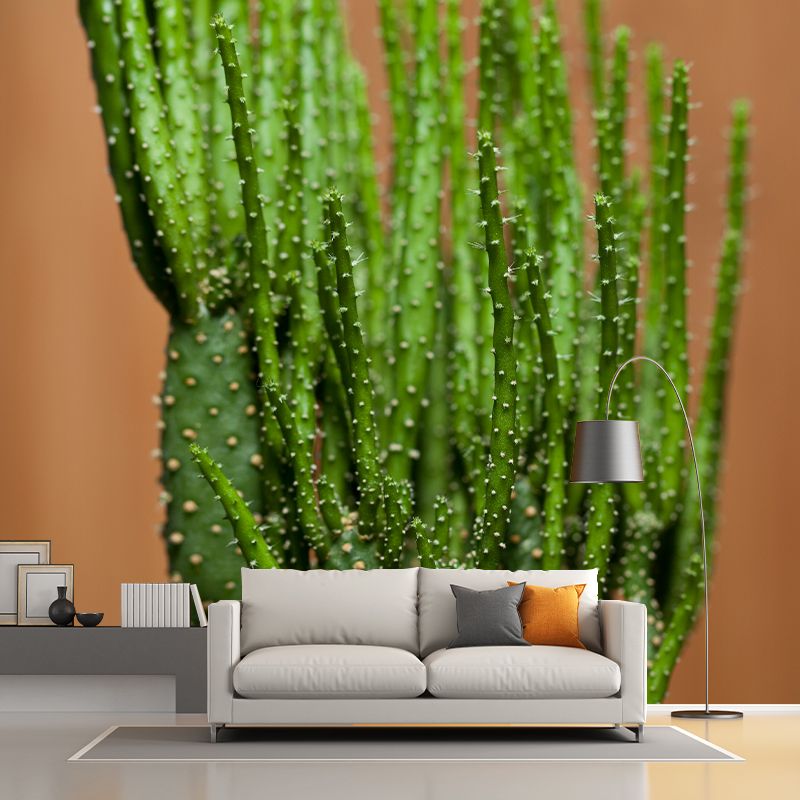 Green Plants Photography Murals Wallpaper Moisture Resistant for Bedroom