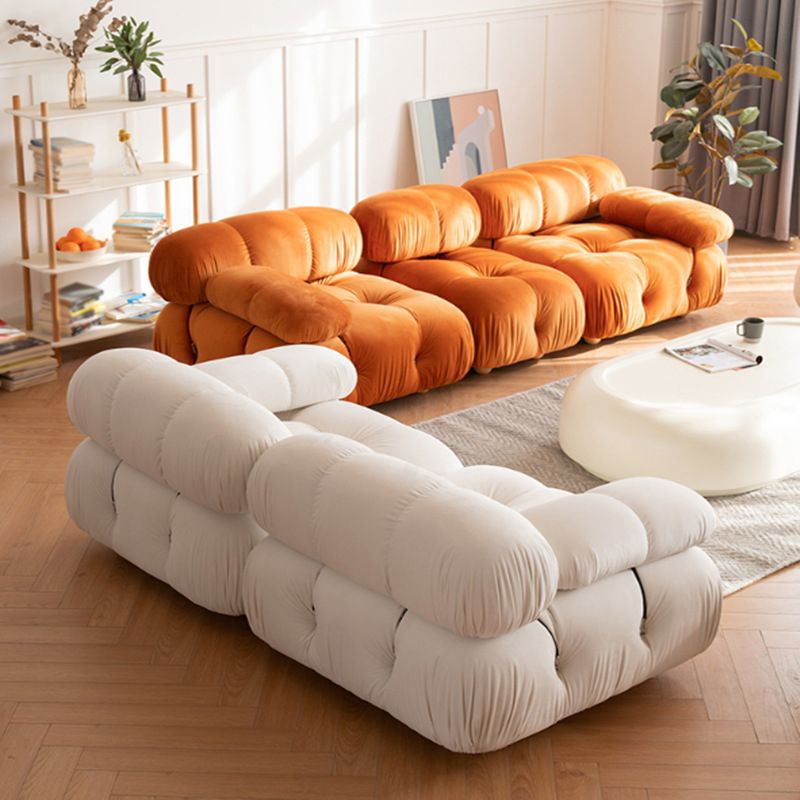 Modern Style Lamb Velvet Sofa Low Back Grey/white/orange/blue Sofa bed