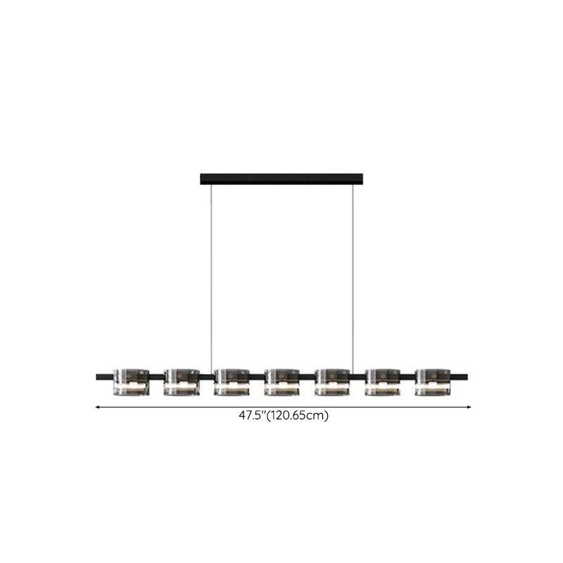 Hanging Lamp Modern Island Chandelier Lights in Black Finish for Dining Room