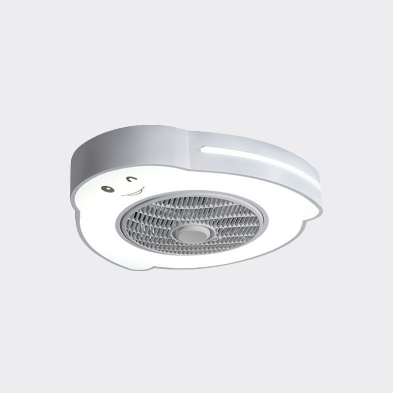 Cartoon Bear / Rabbit / Penguin Fan Lampy Acrylic Kids Room 23 "LED de large près du plafond Light en rose / gris