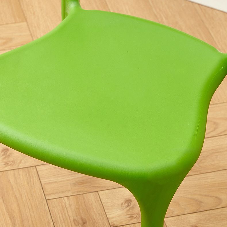 Silla lateral de plástico moderna para interiores y exteriores, silla de comedor con respaldo abierto sin brazos