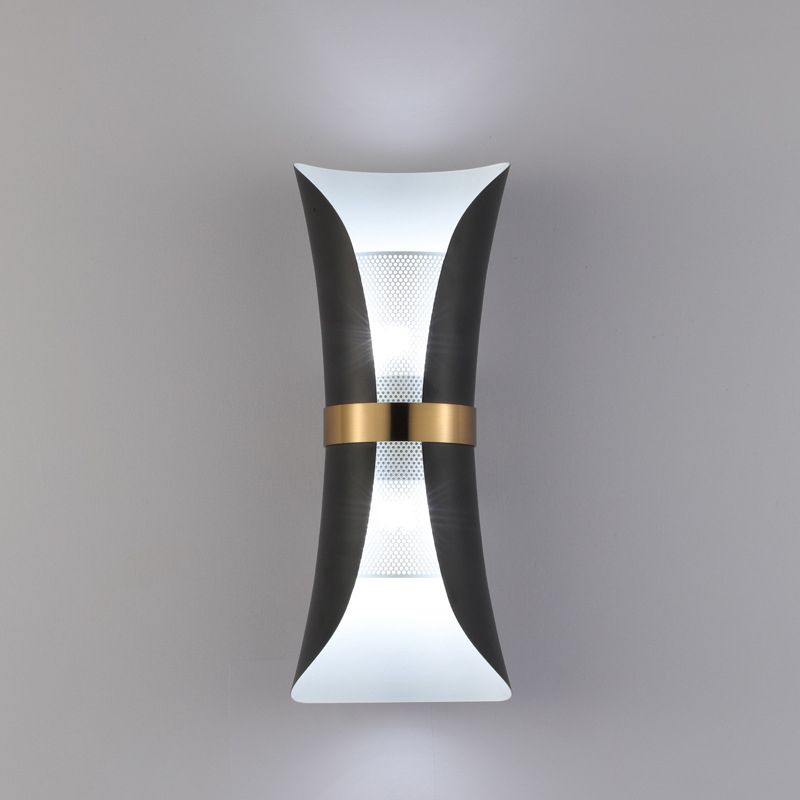 Lámpara de luz de pared contemporánea de metal lámpara de apliques de 2 luces para dormitorio