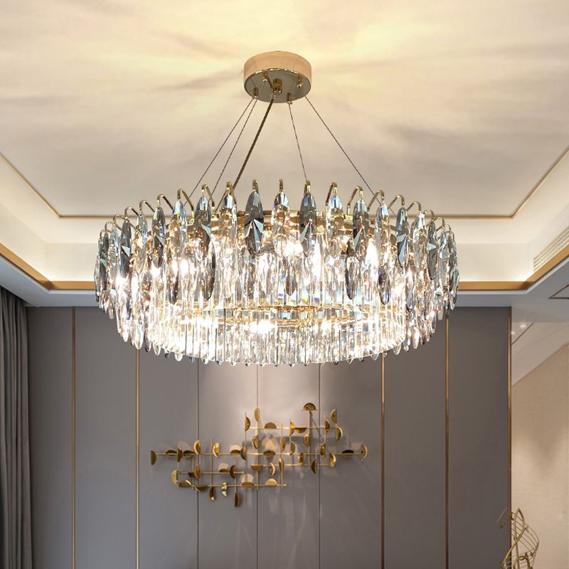 Luci del lampadario a forma di geometria in stile contemporaneo 6 luci appese al cristallo chiaro