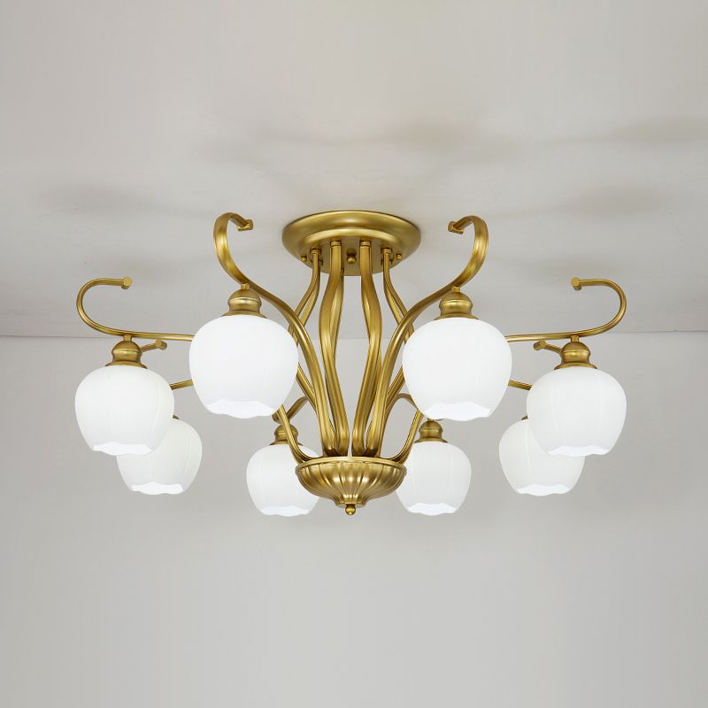 Decorative Sphere Flush Light Fixture Glass Flush Mount Lights for Living Room