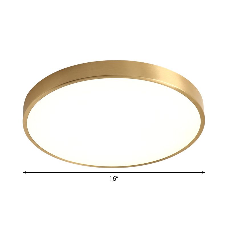 Vierkant/rond metalen inbouw moderne LED-messing plafondlamp voor slaapkamer