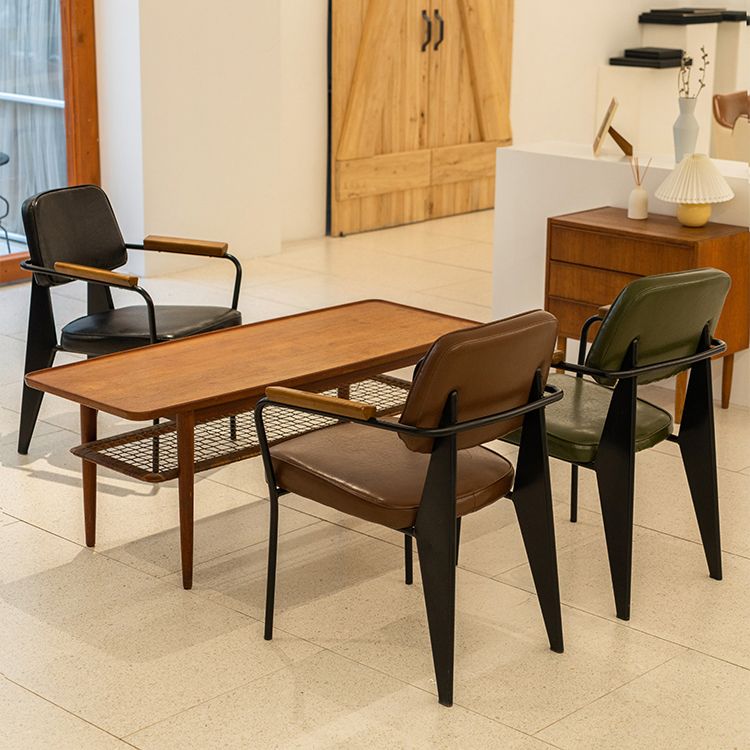 Contemporary Metal Dining Room Chairs Open Back Dining Side Armchair for Home Use