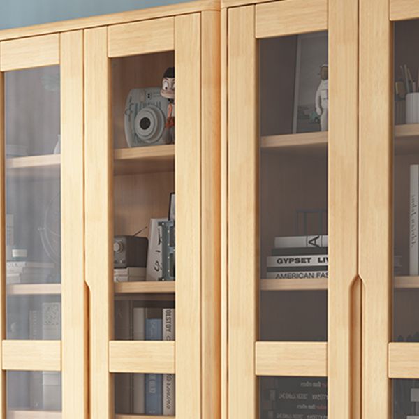 Solid Wood Scandinavian Bookcase Closed Back Bookcase with Door