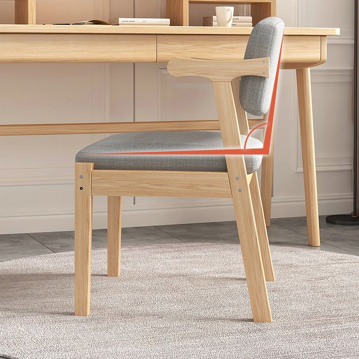 Silla de madera moderna para interiores y exteriores, silla lateral de comedor acolchada con respaldo abierto para el hogar