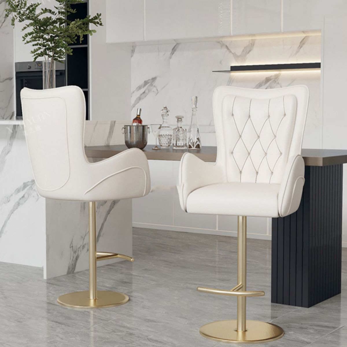 Industrial Style Metal Bar Stool Footrest Swivel Counter Stool for Bristol