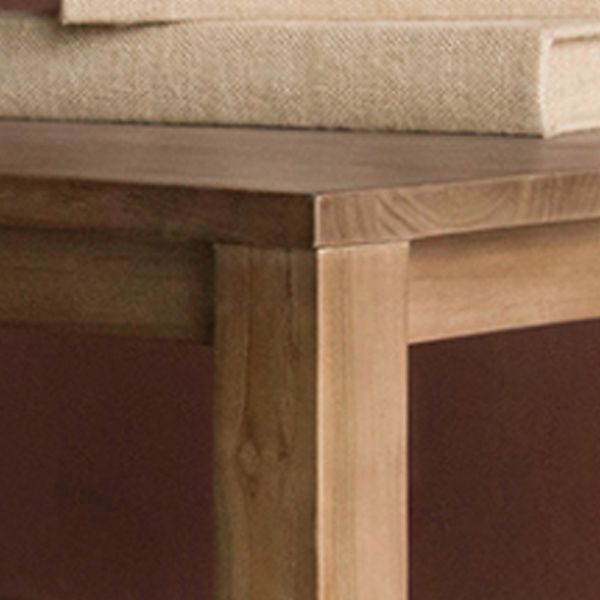 17"H Contemporary Coffee Table Solid Wood Coffee Cocktail Table with Storage