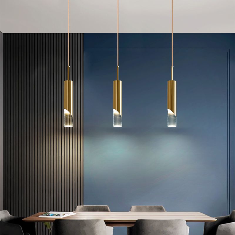 Électroplaque LED PRENDANT LED ALUMINUM Dans un style créatif moderne de style cylindroid en acrylique lampe