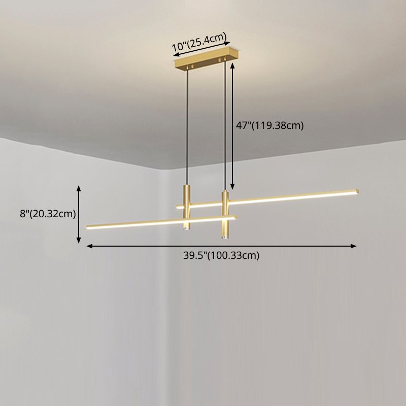Lampadini del lampadario lineare Luci dell'isola Accensione a sospensione moderna per l'isola della cucina