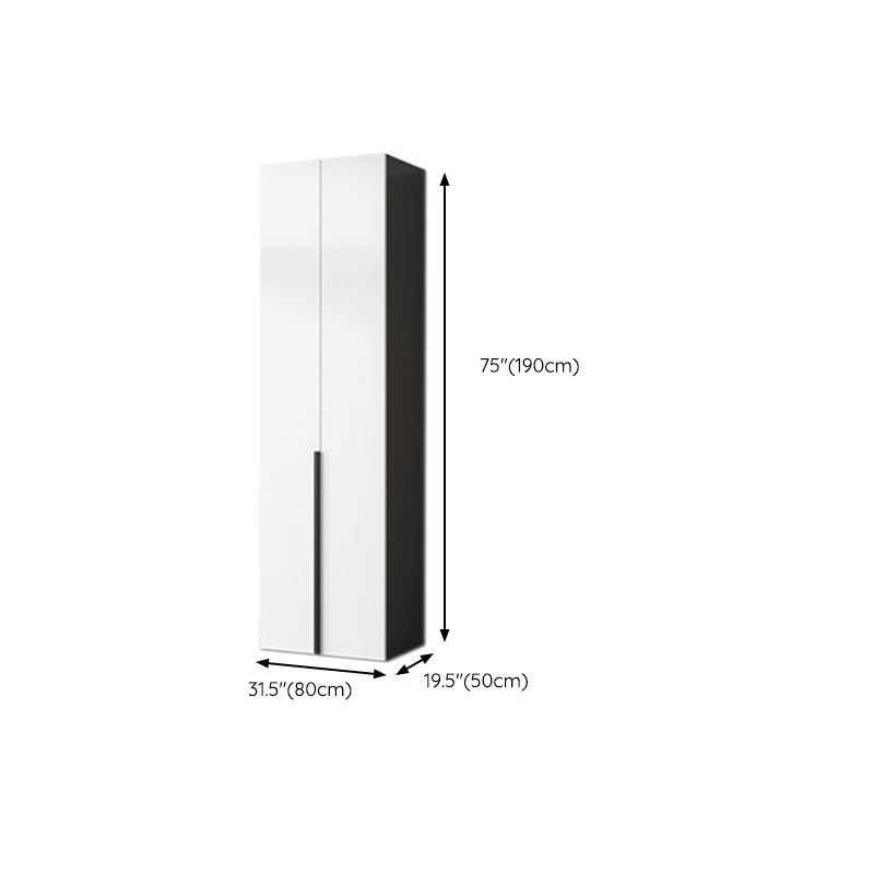 Artificial Wood Coat Locker White Kids Closet with Sliding Barn Door