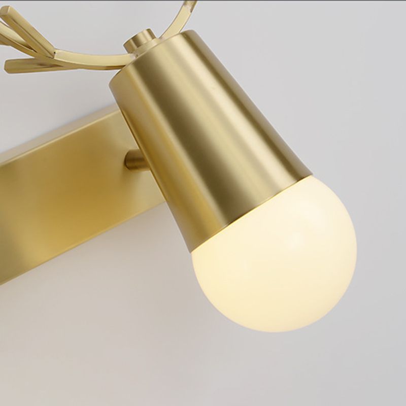 Metal Wall Lighting Modern Style Sconce Lamp in Gold for Bathroom