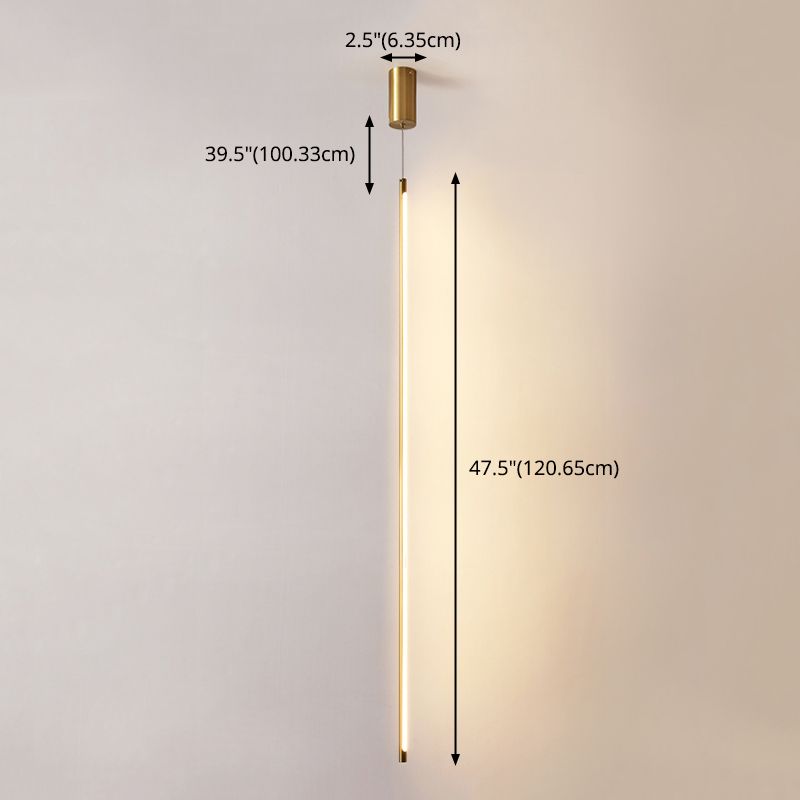 Metal New Modern Hanging Ceiling Light Linear 1-Light Pendant Light for Bedroom