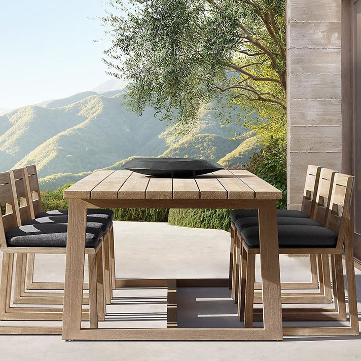 Farmhouse Dining Table Outdoor Solid Wood Unfinished Dining Table