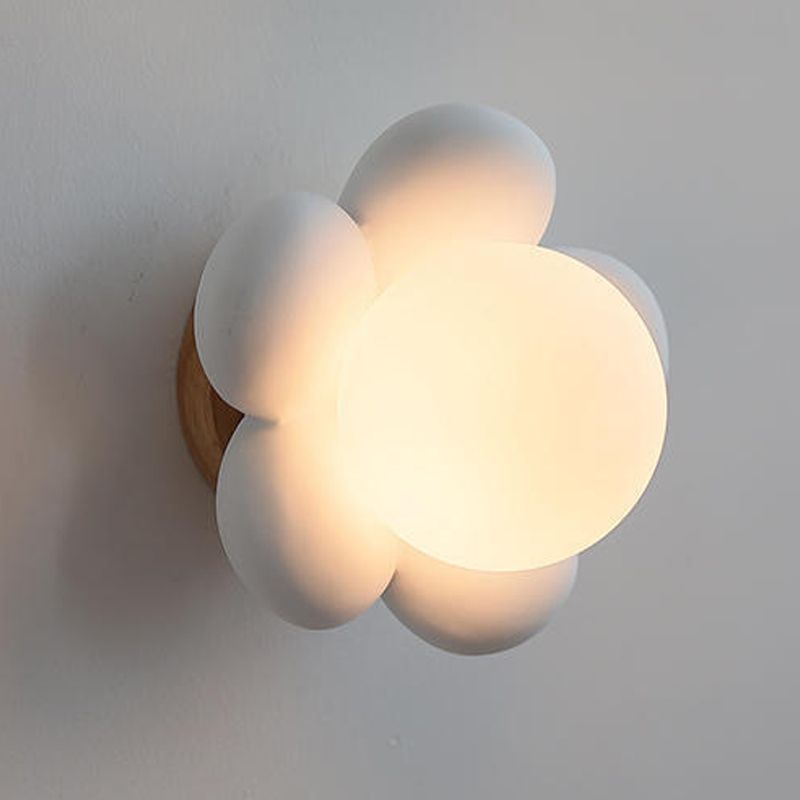 White/Pink Wood Lighting Modernism Wall Light for Foyer Home