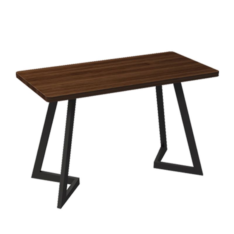 Table de salle à manger industrielle Table en bois massif avec double piédestal noir