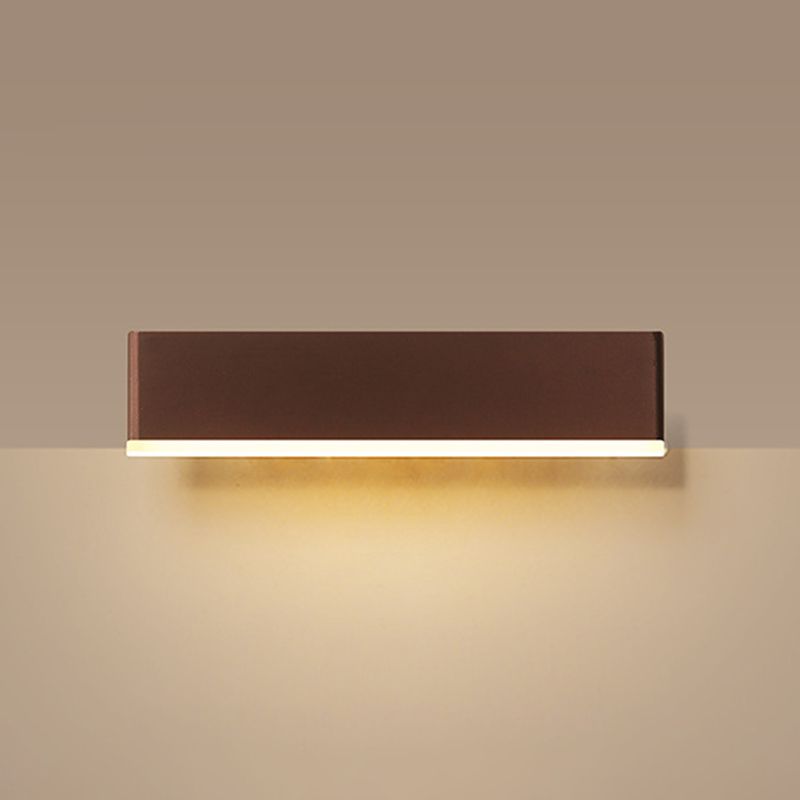 Rectangle Shape Metal Wall Light Modern Style Single Light Wall Mount Lighting