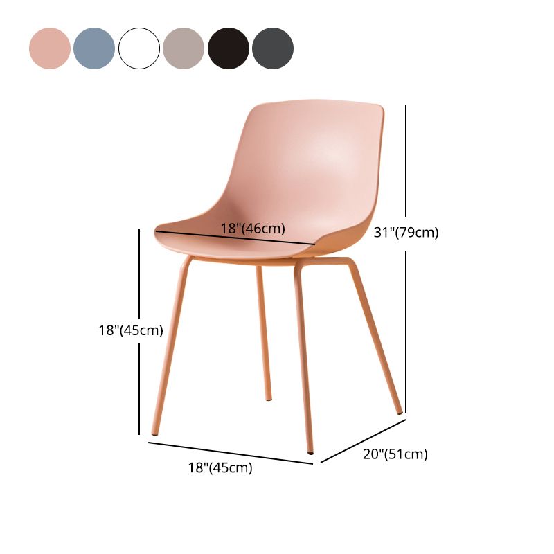 Sillas de comedor de estilo moderno, sillas laterales sin brazos con patas de metal