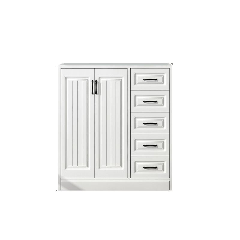 White Engineered Wood Dining Server Modern Buffet Server with Drawers