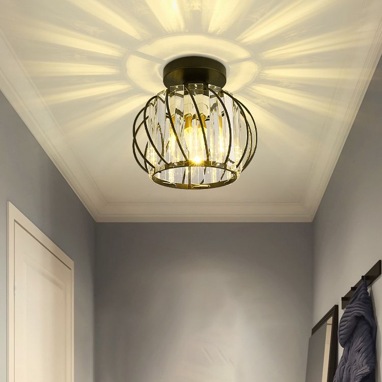 Lampade a filo semifulto lanterne moderna lampada a montaggio semifulto a 1 luci con tonalità di cristallo chiaro