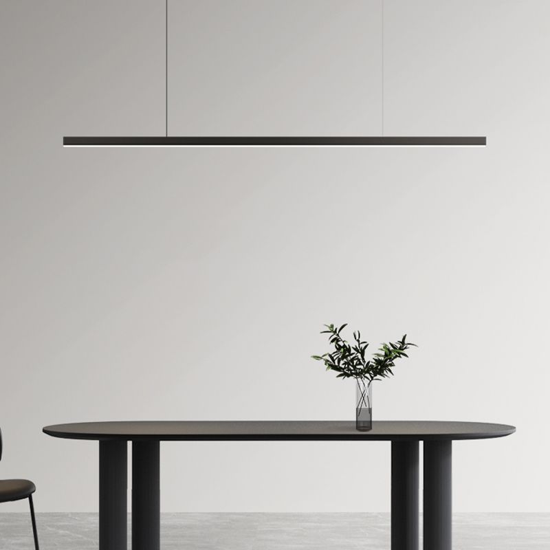 LED Island Lamp Modern Black Island Hanging Lamp with Acrylic Shade for Dining Room
