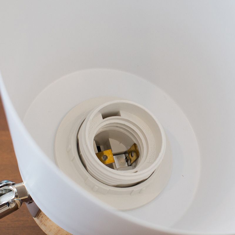 Metal Shaded Wall Light Modernism Wood Lighting for Living Room Foyer