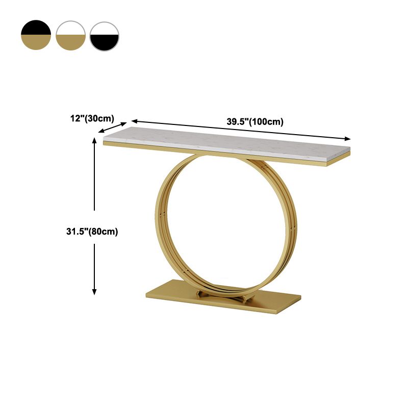 31.5-inch Tall Marble Console Table Rectangle End Table with Shelf