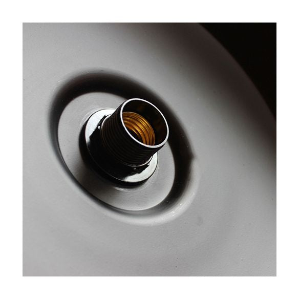 1 Light Barn Pendant Lamp Farmhouse Black/White Metal Height Adjustable Hanging Ceiling Light for Bar