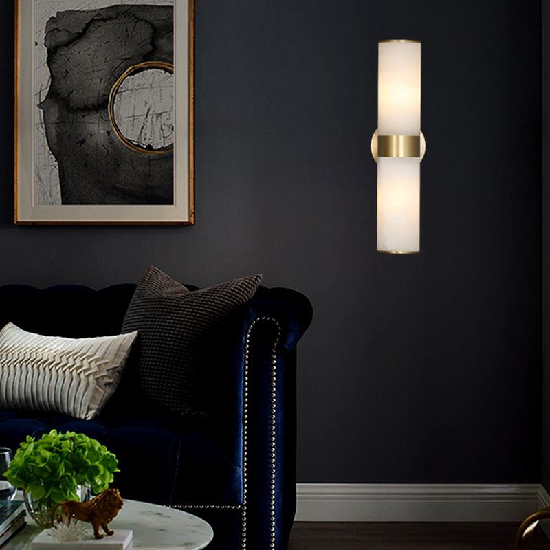 Modern Simple Stone Vanity Light Cylinder Shape Vanity Lamp for Shower Room