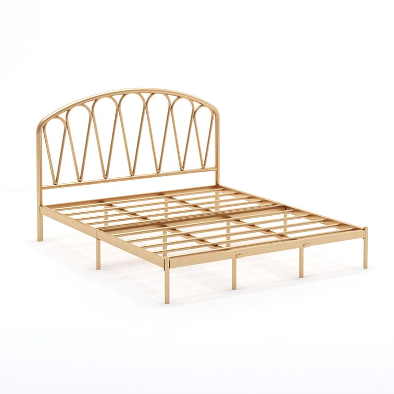 Iron Open-Frame Bed with Arched Headboard and Metal Legs Bed