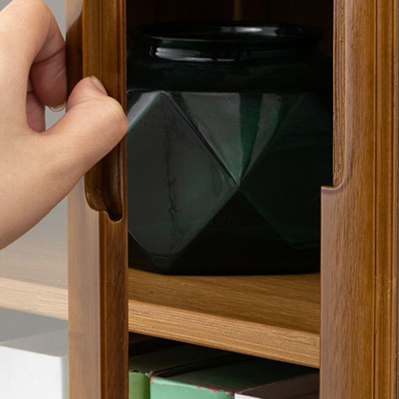 Vertical Standard Bookcase Contemporary Bamboo Closed Back Bookcase for Home Office