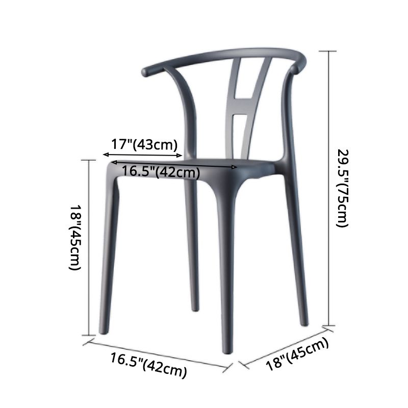 Chaise de salle à manger en plastique de style contemporain, chaise à dossier Wishbone pour cuisine