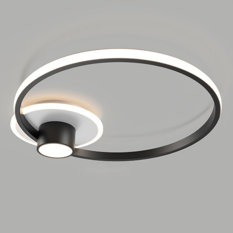 Iluminación de la luminaria del Hilo Geométrico Contemporáneo de Flushmount en Blanco y Negro