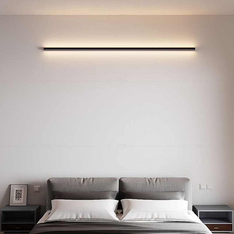 Moderner Stil schwarzer Wandleuchte gerade Aluminium LED -Wandleuchte für Schlafzimmer