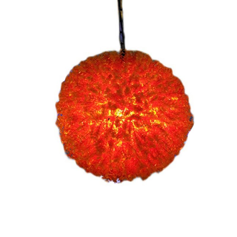 Iron Cage Suspension Light Farmhouse 1 Bulb Bistro Drop Pendant with Fake Plant Decor