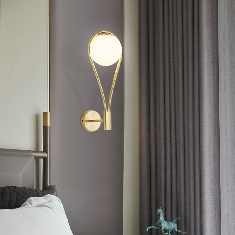 Modern Style Teardrop Sconce Light Fixture Glass Bedroom Wall Mounted Light Fixture