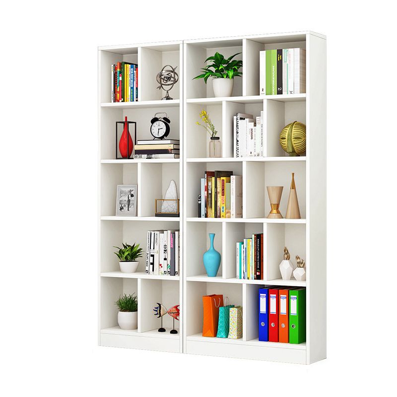 Closed Back Modern Style Bookcase Wood Bookshelf for Home Office