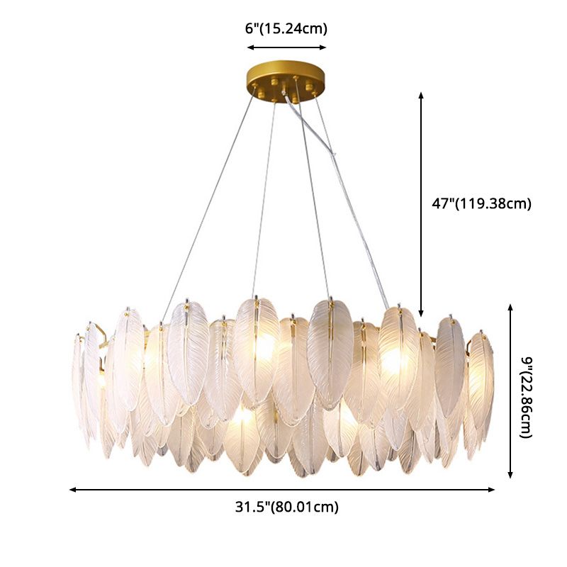 Circle Chandelier Light Fixture Designer Modern Simplicity Glass Pendant Lighting for Restaurant