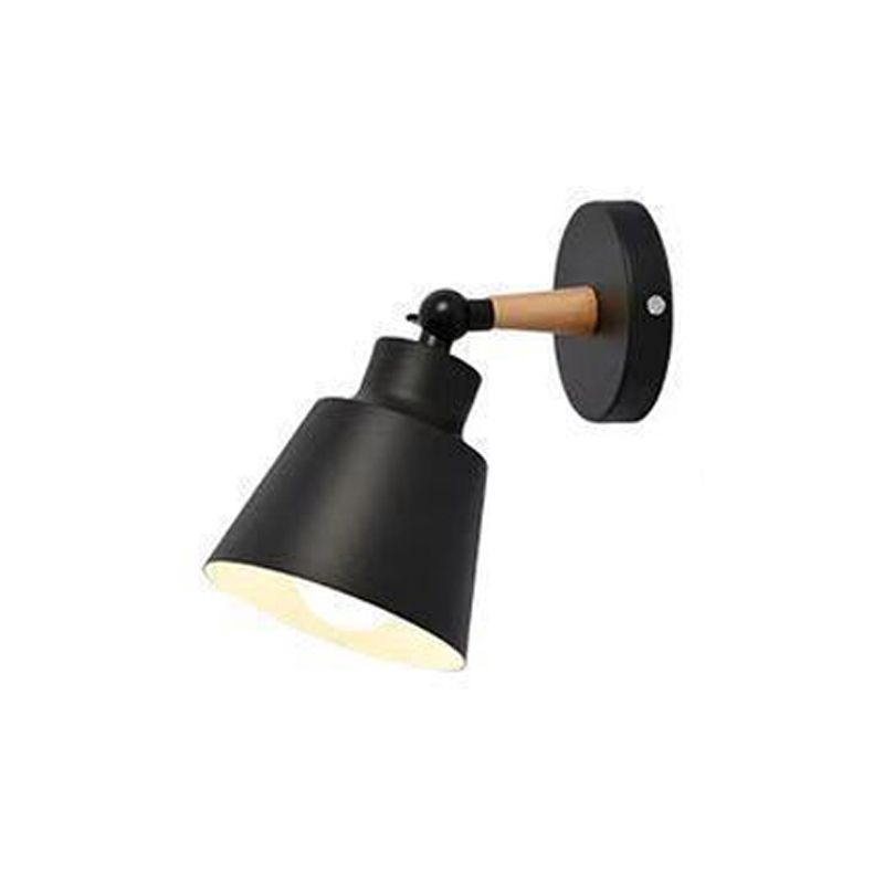 Nordic Metall Wall Light 5 "breite Makkaronwandleuchten mit Holz für Wohnzimmer