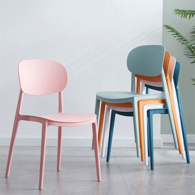 Plastic Scandinavian Dining Room Chair Matte Finish Open Back Dining Side Chair